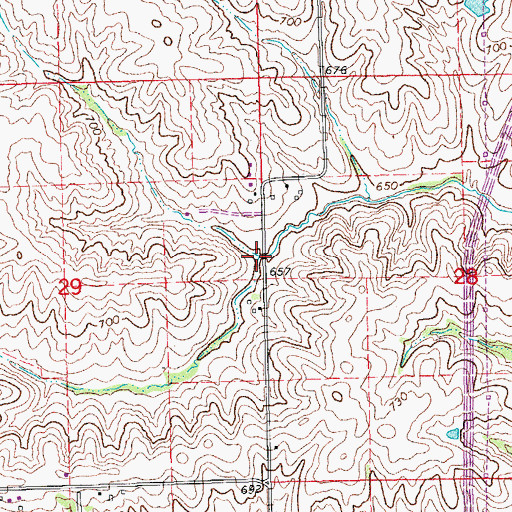 Topographic Map of North Fork Liberty Creek, IA