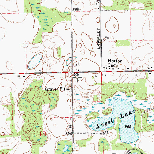 Topographic Map of Oakfield Township Fire Department, MI