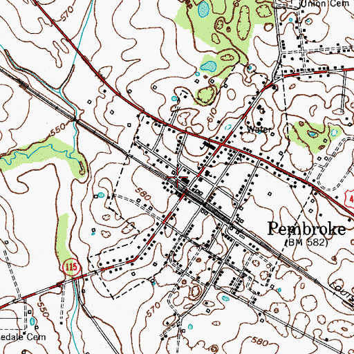Topographic Map of Pembroke Volunteer Fire Department, KY