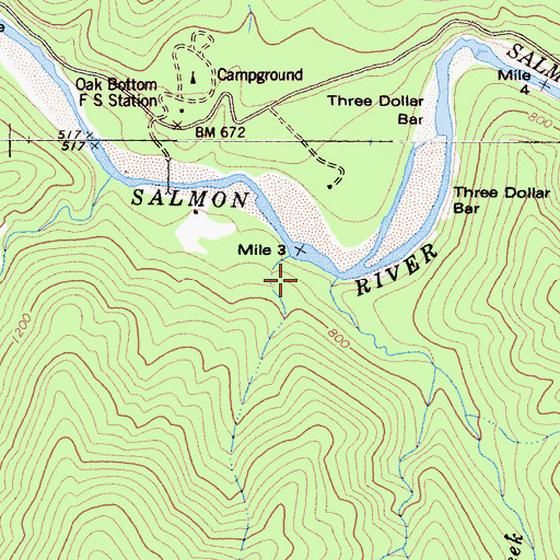 Topographic Map of Monte Creek, CA