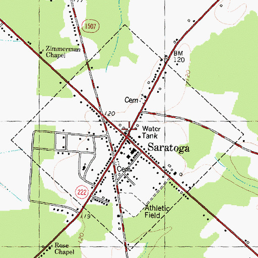Topographic Map of Sanoca Rural Fire District, NC