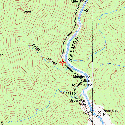 Topographic Map of Morehouse Creek, CA