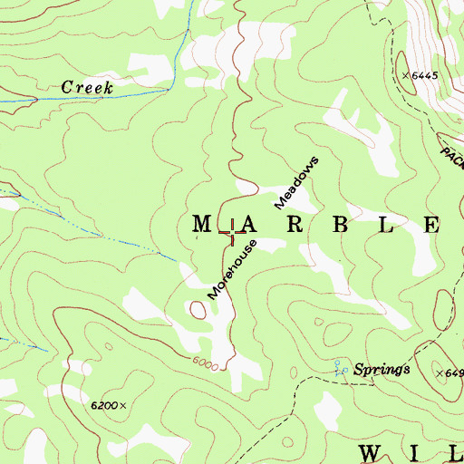 Topographic Map of Morehouse Meadows, CA
