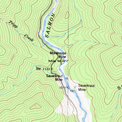 Topographic Map of Morehouse Mine, CA