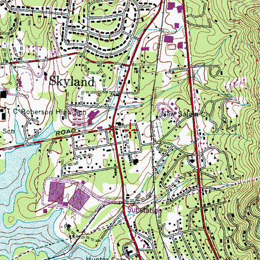 Topographic Map of Skyland Fire and Rescue, NC