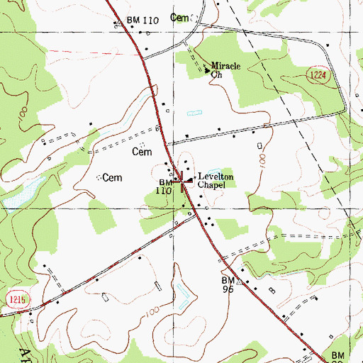 Topographic Map of Bull Head Rural Fire Association, NC