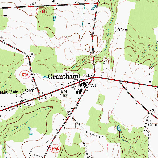 Topographic Map of Grantham Volunteer Fire Department, NC