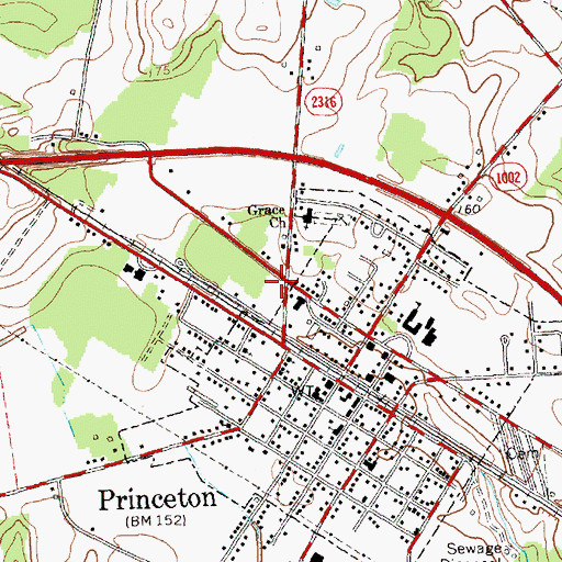 Topographic Map of Princeton Fire and Rescue, NC