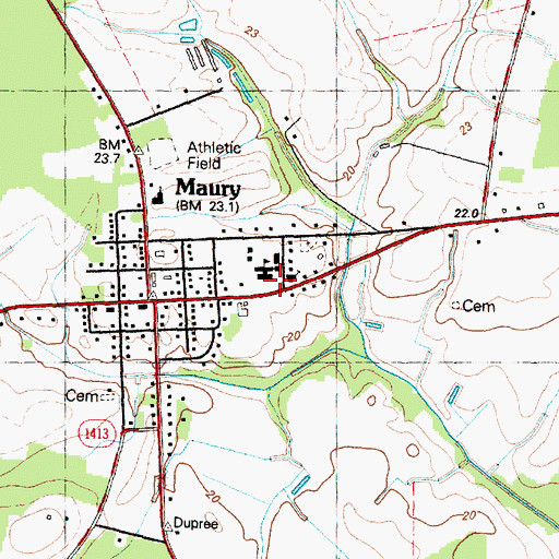 Topographic Map of Maury Volunteer Fire and Rescue, NC