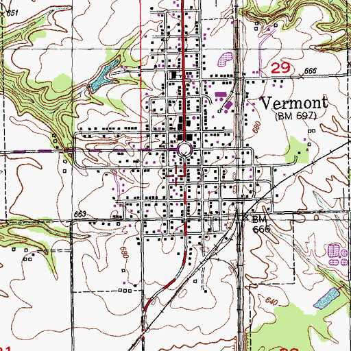 Topographic Map of Vermont Fire Protection District, IL