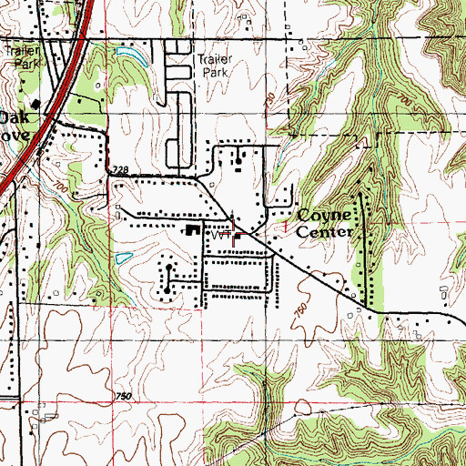 Topographic Map of Coyne Center Fire Station, IL