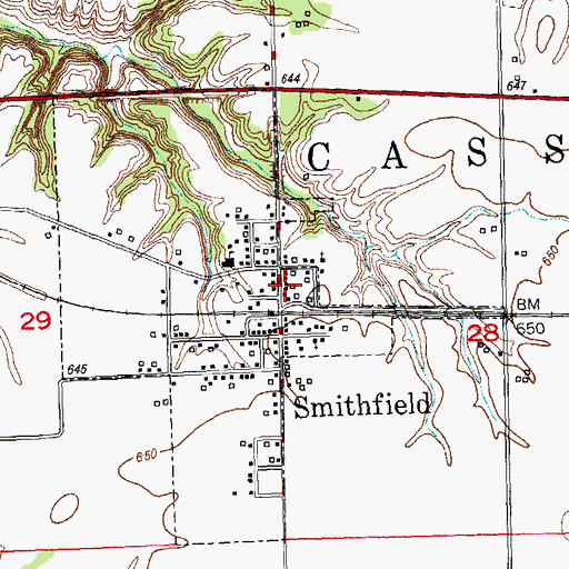 Topographic Map of Smithfield Fire Protection District, IL