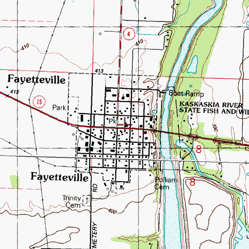 Topographic Map of Fayetteville Volunteer Fire Department, IL