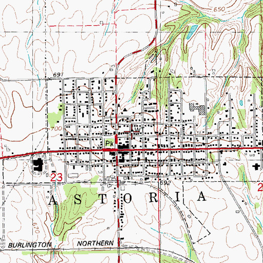 Topographic Map of Astoria Fire Protection District Station 1, IL