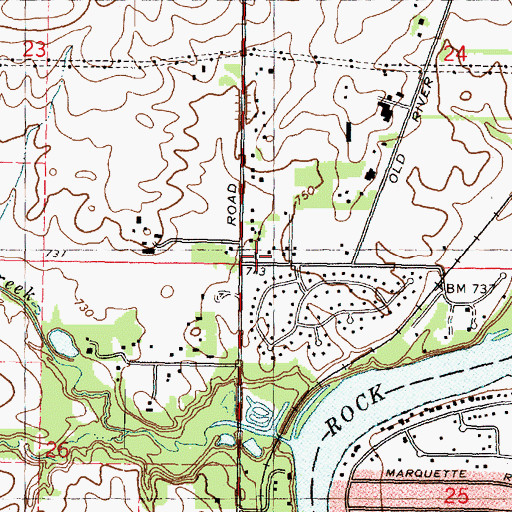 Topographic Map of Northwest Fire Protection District, IL