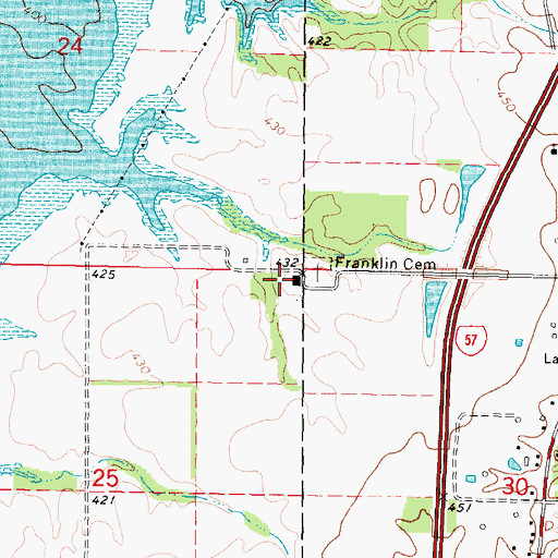 Topographic Map of Sesser Fire Protection District Station 2, IL