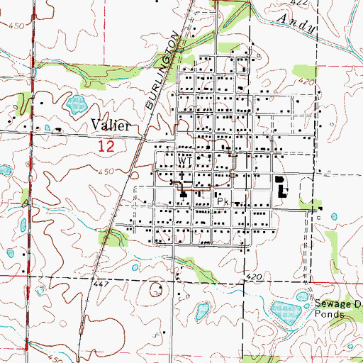 Topographic Map of Valier Fire Department, IL