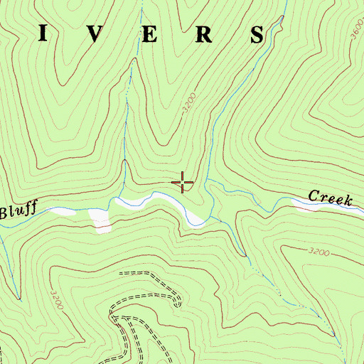 Topographic Map of North Fork Bluff Creek, CA