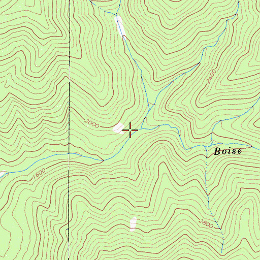 Topographic Map of North Fork Boise Creek, CA
