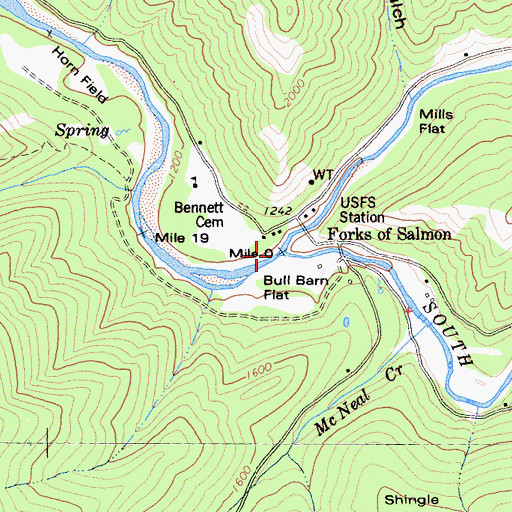 Topographic Map of North Fork Salmon River, CA