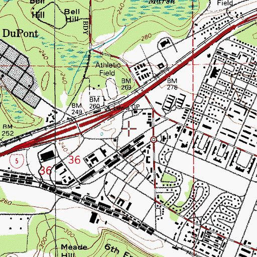 Topographic Map of Fort Lewis - McChord Fire and Emergency Services Station 101 Headquarters, WA
