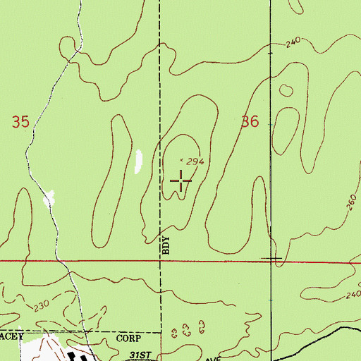 Topographic Map of Thurston County Fire District 3 Lacey Fire District 3 Station 35, WA