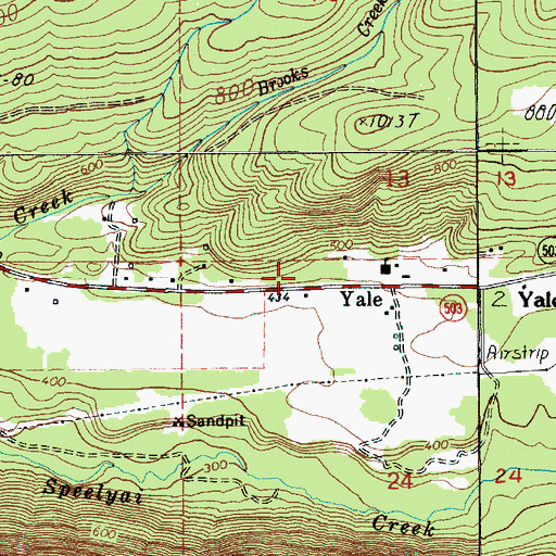 Topographic Map of Cowlitz - Skamania Fire District 7 Station 71, WA