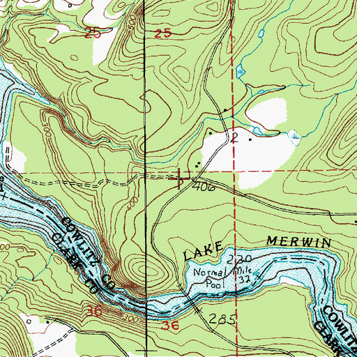 Topographic Map of Cowlitz - Skamania Fire District 7 Station 74, WA