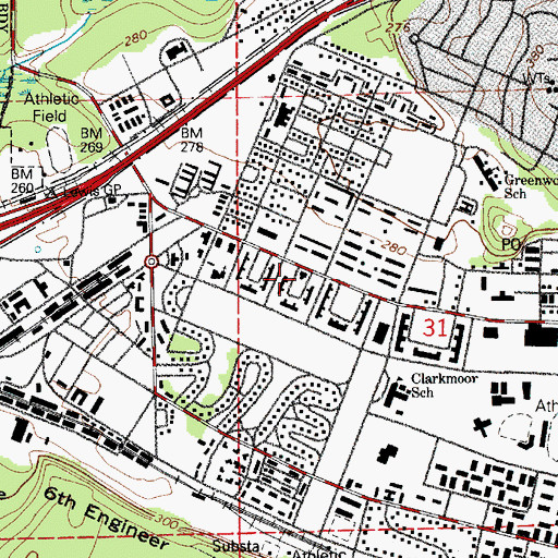 Topographic Map of US Army Fire Department Fort Lewis, WA