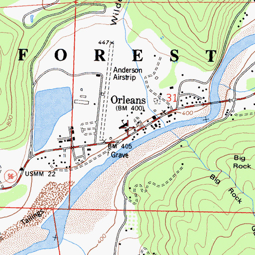 Topographic Map of Orleans, CA