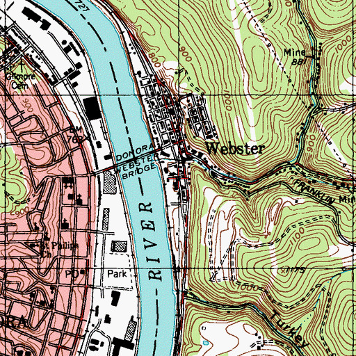 Topographic Map of Rostraver Township Volunteer Fire Department 1 Webster, PA