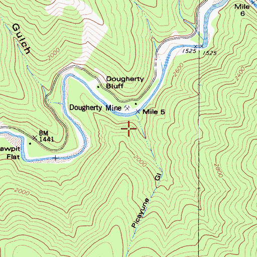 Topographic Map of Picayune Gulch, CA