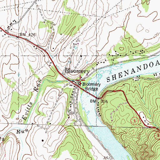 Topographic Map of Bakerton Road Bridge 39, WV