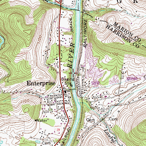 Topographic Map of Halpenny/Wells Bridge, WV