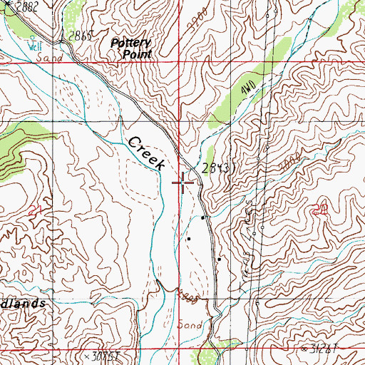 Topographic Map of Bladder Canyon, AZ