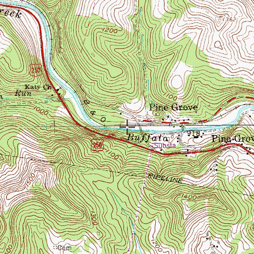 Topographic Map of William Calvin Sandy Bridge, WV