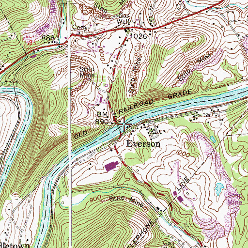 Topographic Map of Nick Chickerell Bridge, WV