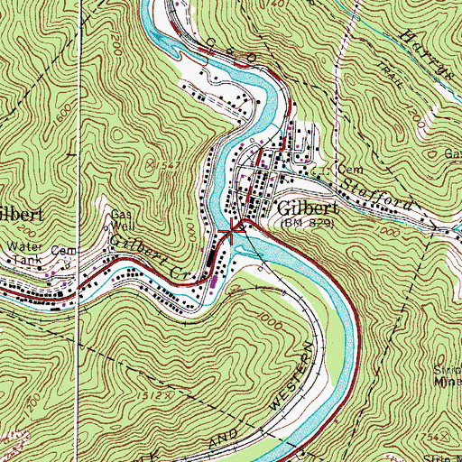 Topographic Map of James H Buck Harless Bridge, WV