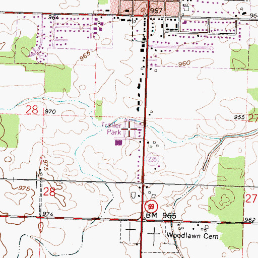 Topographic Map of Hillcrest Estates, OH