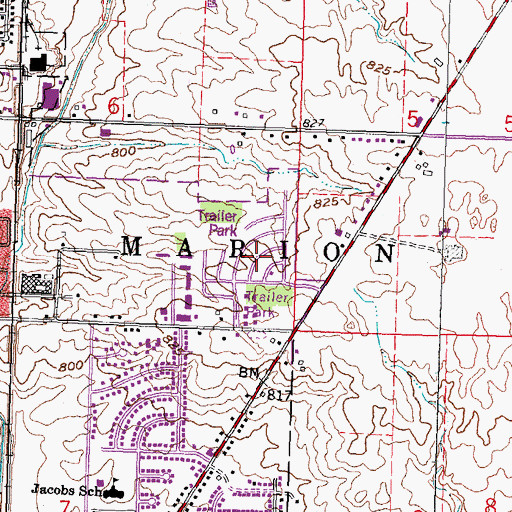 Topographic Map of Highland Estates, OH