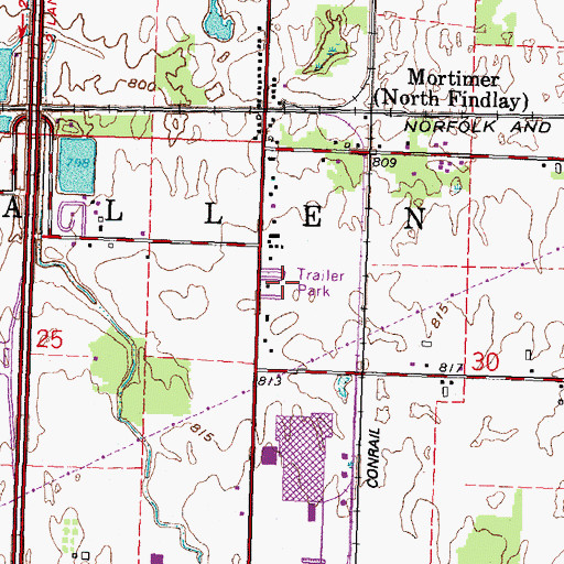 Topographic Map of Cedar Tree Estates, OH
