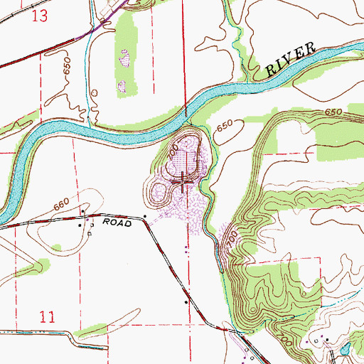 Topographic Map of Higley Curve Gravel Pit, IN