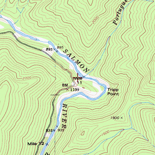 Topographic Map of Portuguese Creek, CA