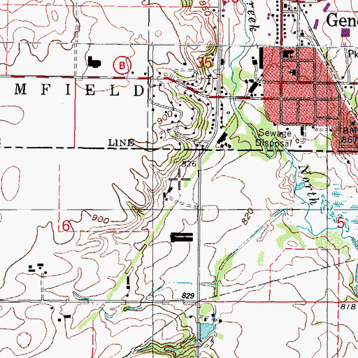 Topographic Map of Keystone Hatcheries, IL