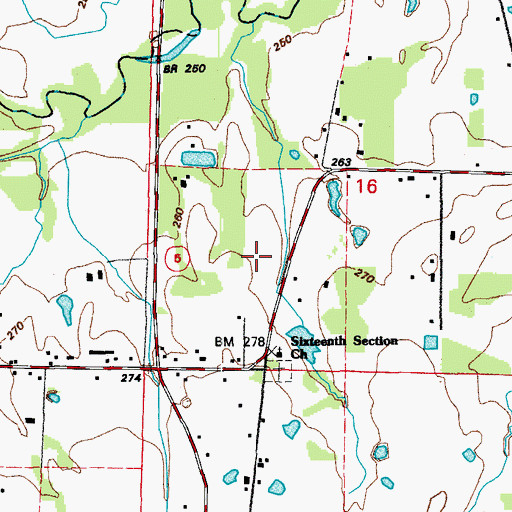 Topographic Map of Cypress Creek Airport, AR