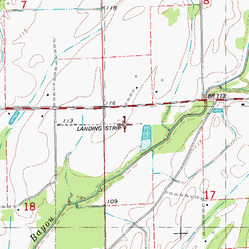 Topographic Map of Ward's Airport, AR