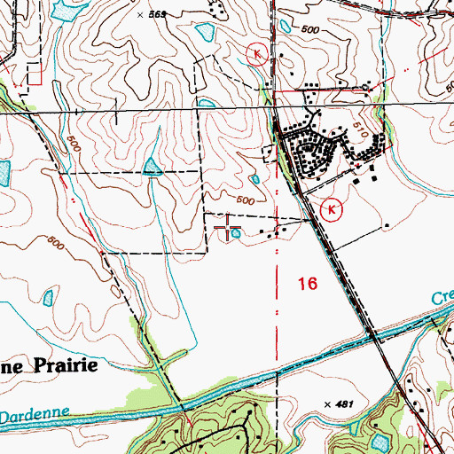 Topographic Map of Fort Zumwalt West Middle School, MO