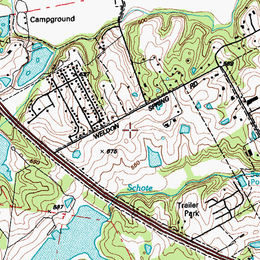 Topographic Map of John Weldon Elementary School, MO