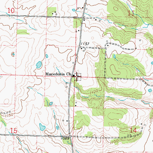Topographic Map of Macedonia Cemetery, MO