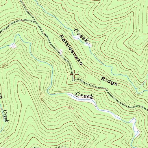 Topographic Map of Rattlesnake Ridge, CA